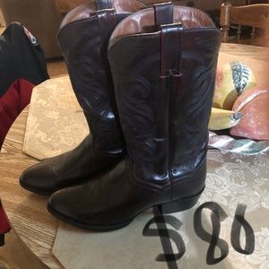 Leather cowboy boots